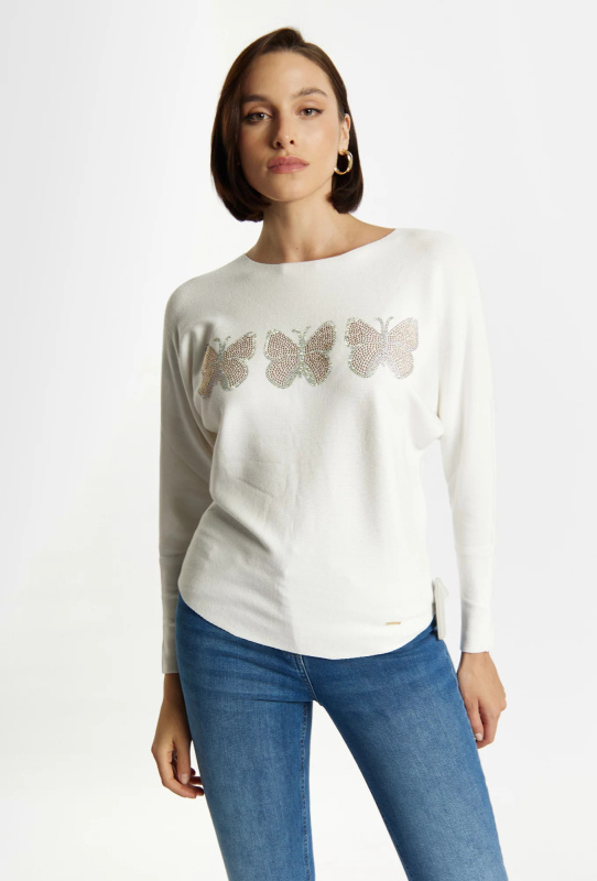 Dámský svetr QNS0140-000 bílý - Monnari  L/XL