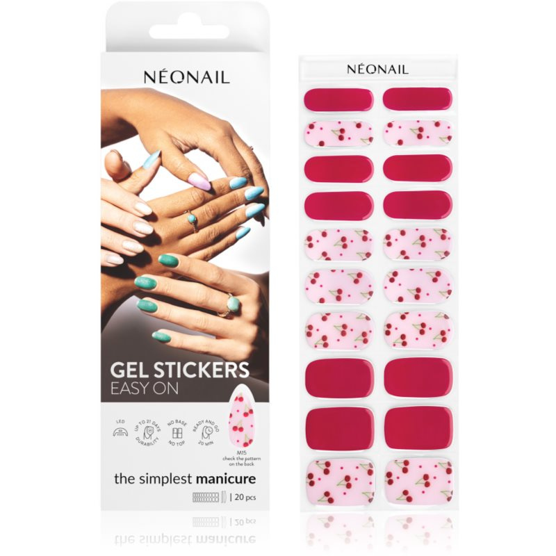 NEONAIL Easy On Gel Stickers nálepky na nehty s použitím UV/LED lampy odstín M15 20 ks