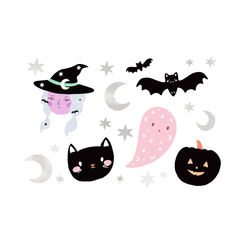 Halloween tetování dočasné , mix vzorů 20 ks