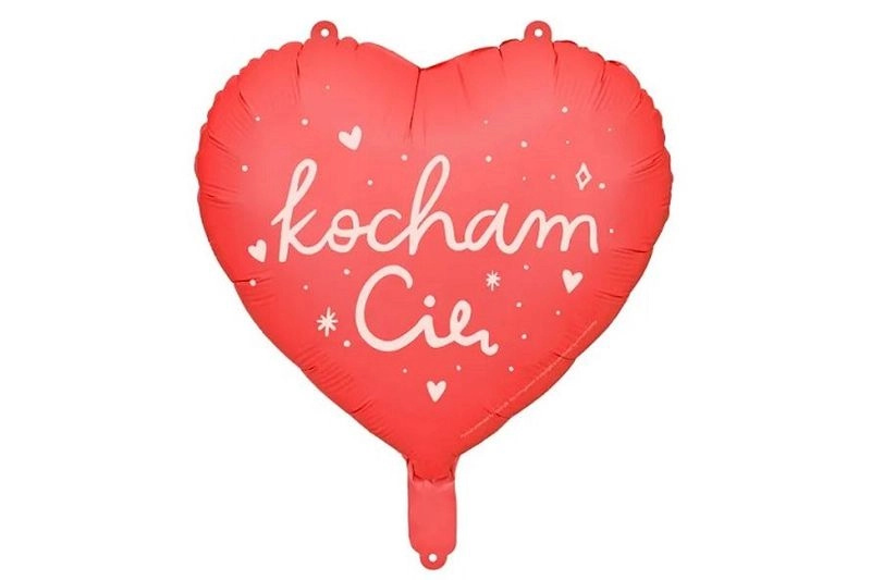 Fóliový balónek srdce „Kocham Cię“ 45 cm - 1 kus