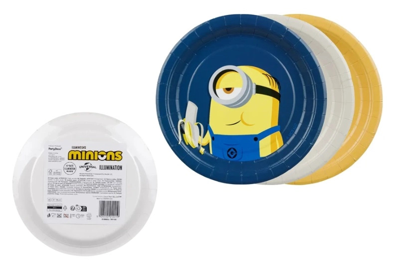 Party papírové talířky Mimoni 18 cm (6 ks, mix motivů)