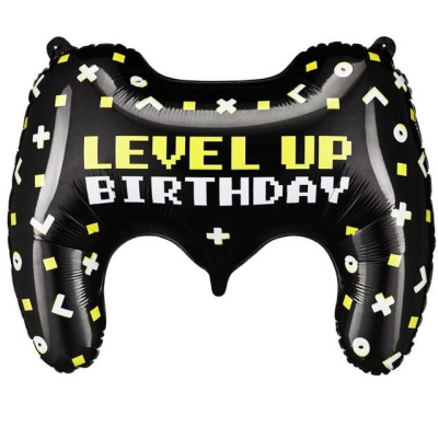 PartyDeco Balónek fóliový Gamepad 75 x 52 cm