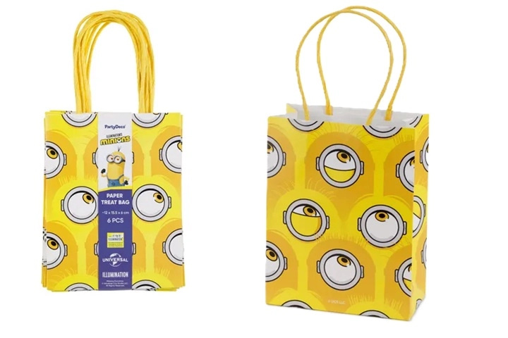 Papírový dárkový sáček s motivem Minionků 12 × 15,5 cm - 1 kus