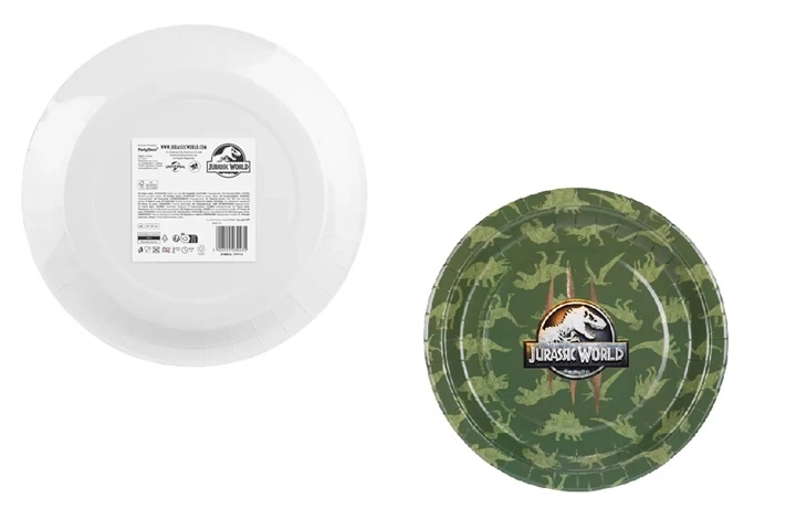 Jurassic World papírové party talířky 23 cm (6 ks, mix motivů)