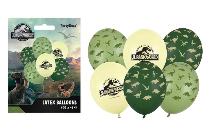 Balónky Jurassic World mix motivů 30 cm (6 ks)