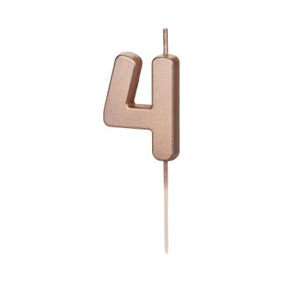Svíčka dortová rose gold číslo 4 Albi