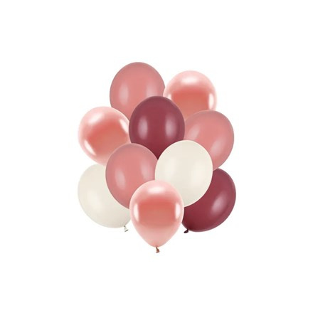 PARTY DECO Balónky Mix barev bordo 27 cm 10 ks