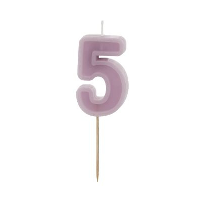 Svíčka dortová fialová číslo 5 Albi