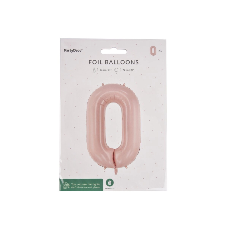 Fóliový balónek číslo 0 béžový 72 cm