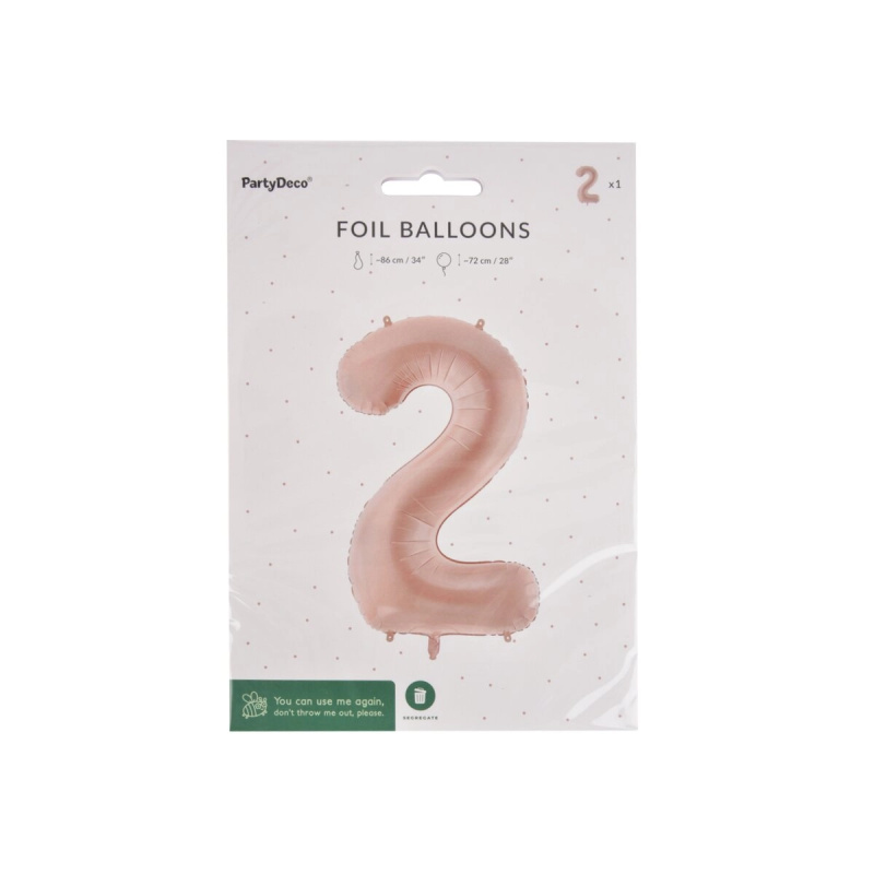 Fóliový balónek číslo 2 béžový 72 cm