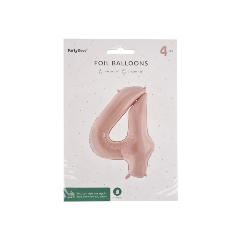 Fóliový balónek číslo 4 béžový 72 cm
