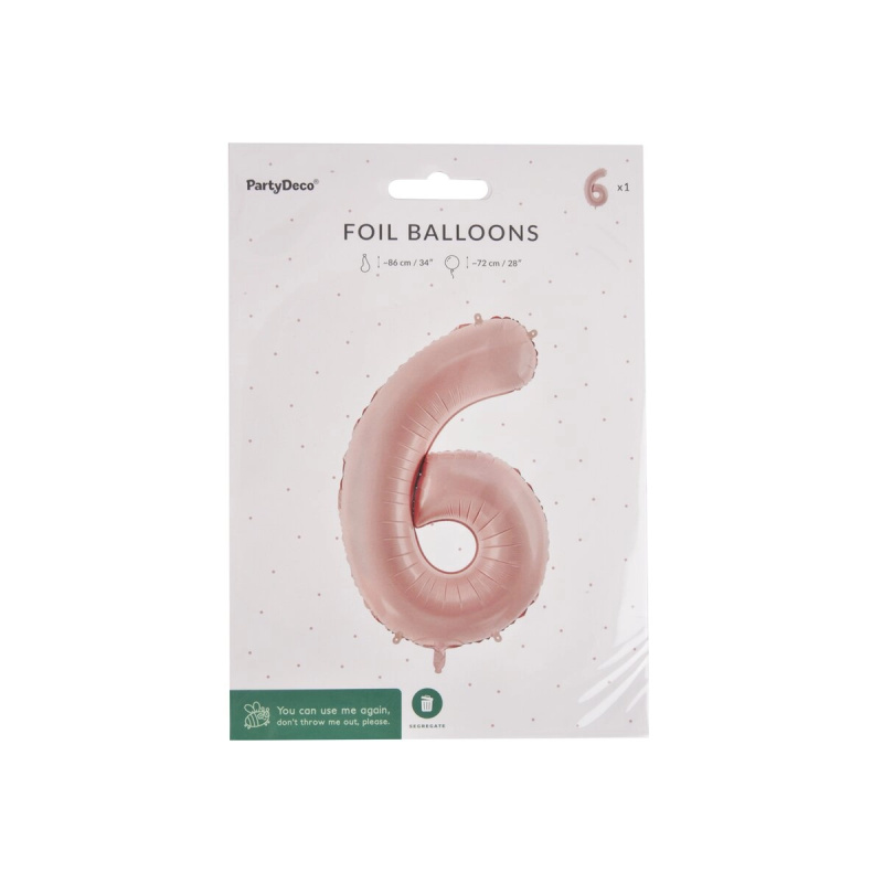 Fóliový balónek číslo 6 béžový 72 cm