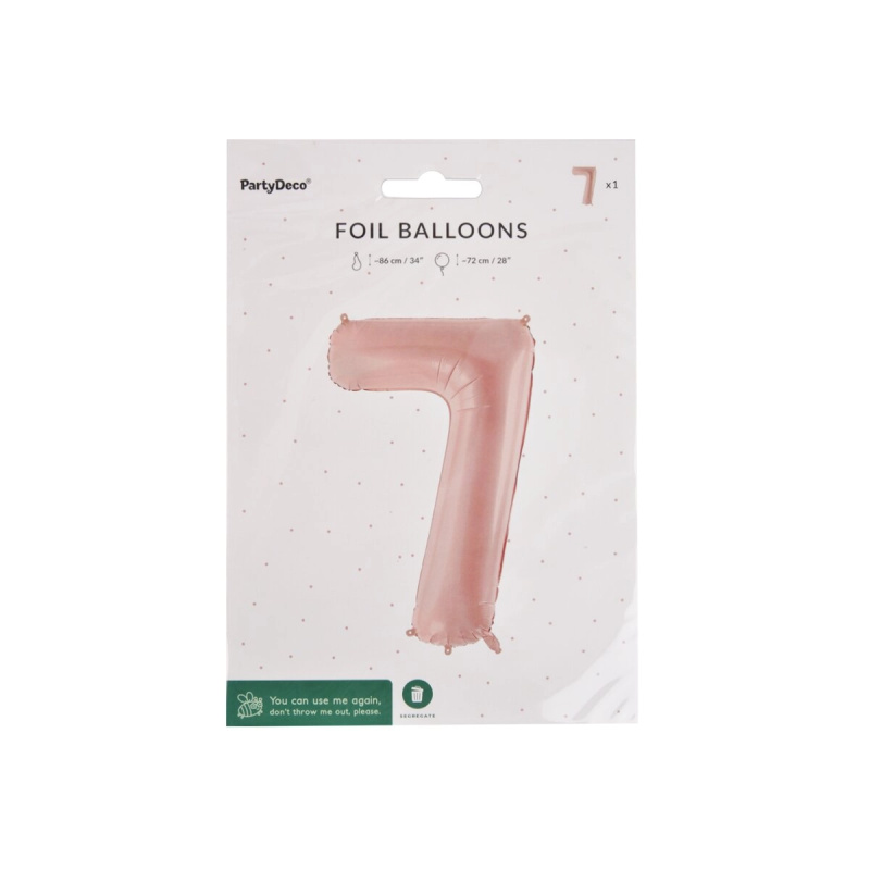 Fóliový balónek číslo 7 béžový 72 cm