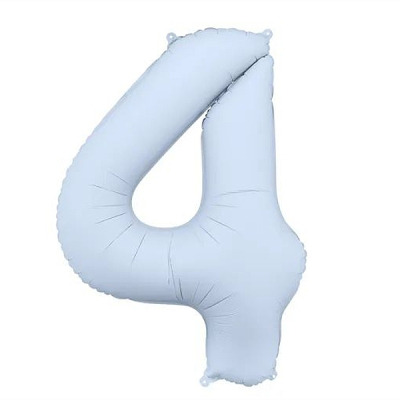 Balónek fóliový číslo 4 mlhavě modrá 86 cm