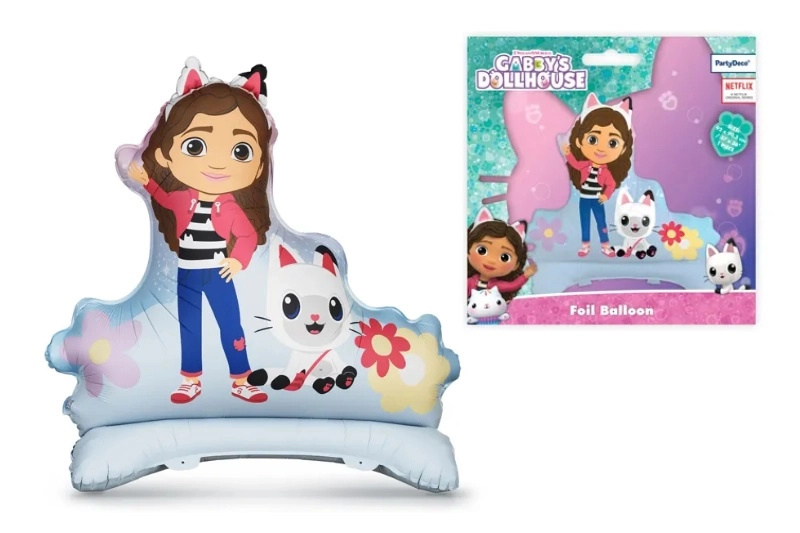 Stojící fóliový balónek Gabby’s Dollhouse (Koci Domek Gabi) 92 × 90,5 cm - 1 kus