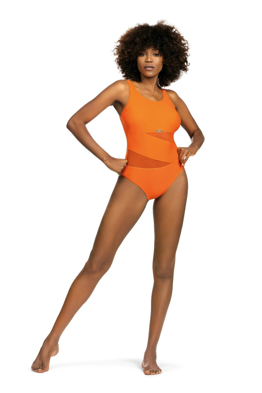 Dámské jednodílné plavky Fashion Sport S36-27 oranžové - Self 2XL
