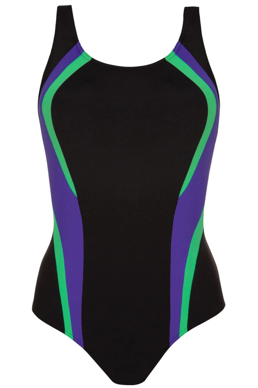 Dámské jednodílné plavky Atlantic sport 34A1 48 - SELF černá XXL