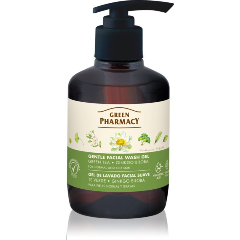 Green Pharmacy Green Tea Face Wash jemný čisticí gel pro mastnou a smíšenou pleť 270 ml