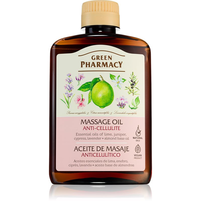 Green Pharmacy Essential oils of Lime Massage Oil masážní olej proti celulitidě 200 ml
