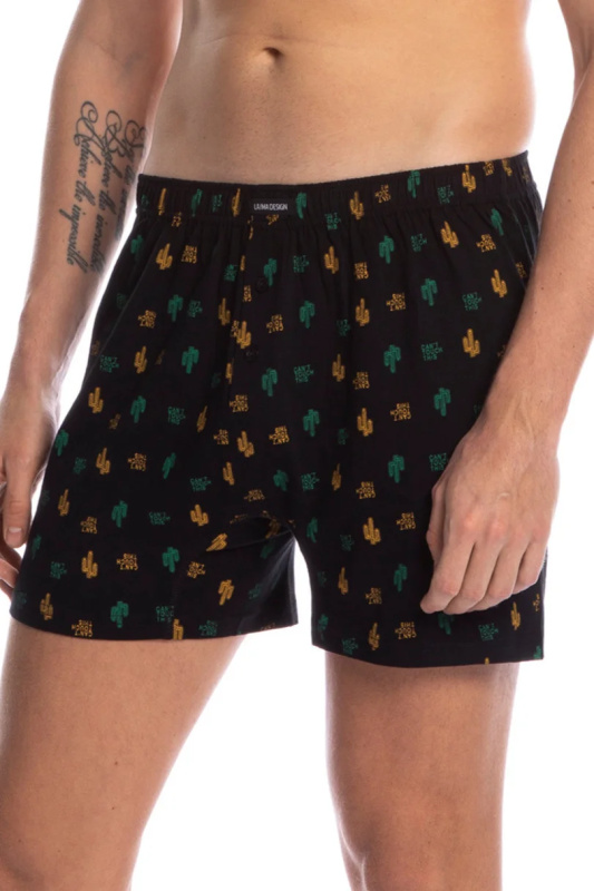 PÁNSKÉ BOXERKY M-1018BX 3XL-4XL černá XXXXL