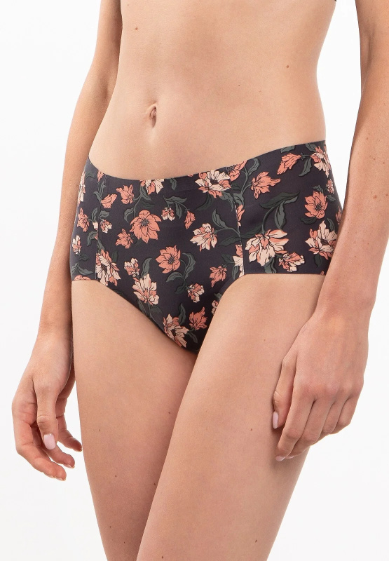 Kalhotky Lama Laser Cut L-POL 5027 MD-N Midi S-2XL black-flowers XL