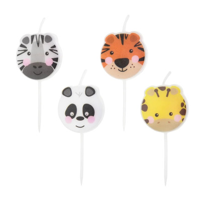 Svíčky dortové Zvířátka ze ZOO 8 cm 4 ks