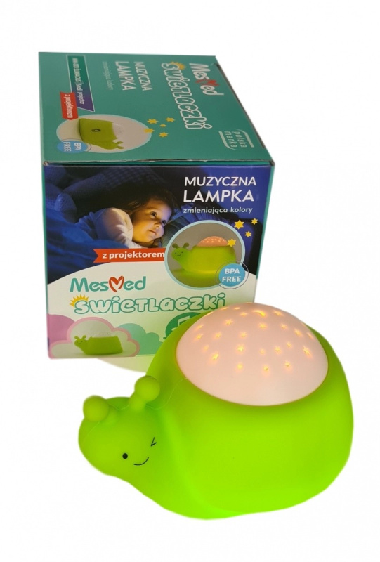 Noční lampička s projektorem a hrací skříňkou MM003 Snail