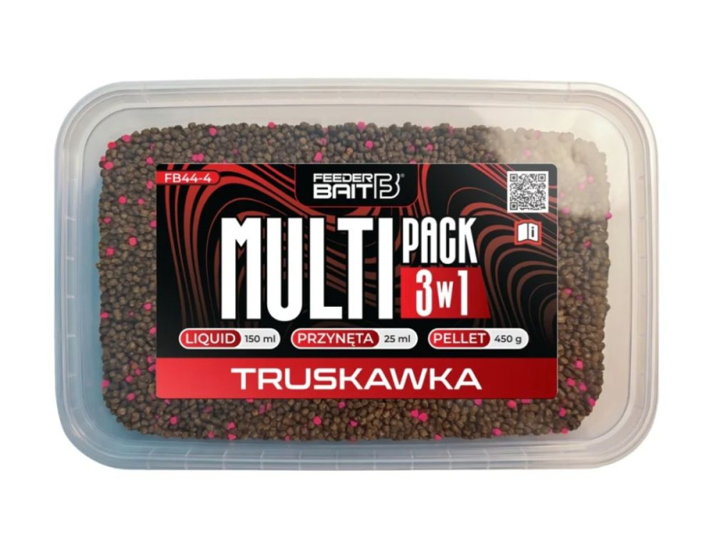 Feederbait set pelet + wafters mini twister + liquid  multipack 3w1 450 g - jahoda