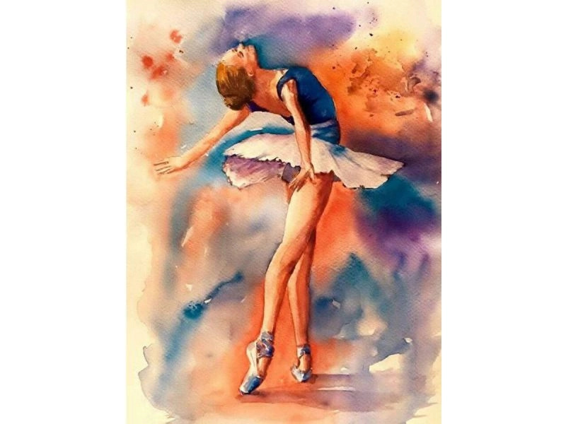 Diamantové vyšívání (diamond painting) baletka v tanci 30 × 40 cm