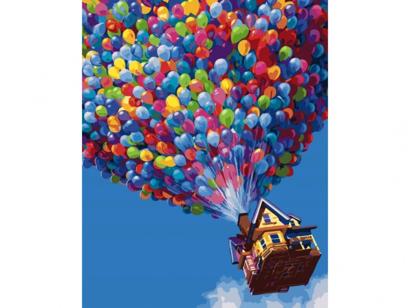 Kecja malování podle čísel na rámu 40 × 50 cm odlot – barevné balony