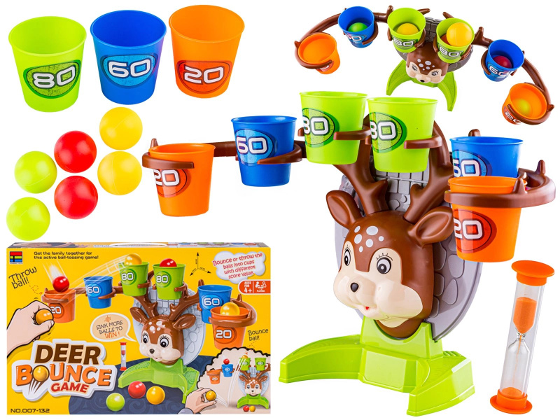 Deer bounce game – zručnostní hra házení míčků do kelímků
