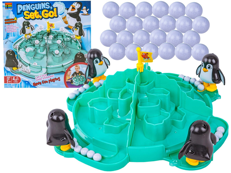 Pingviní fotbálek – rodinná zručnostní hra "Penguins, Set, Go!"
