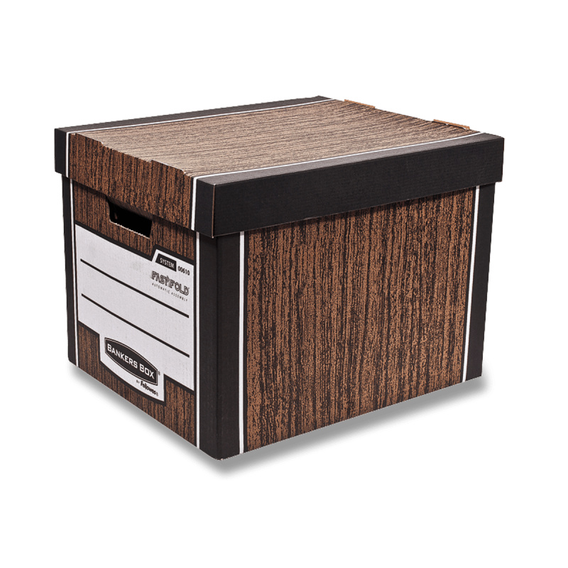 Fellowes Bankers Box Woodgrain - lepenková krabice - hnědá