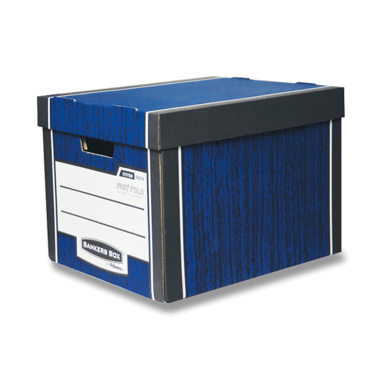 Fellowes Bankers Box Woodgrain - lepenková krabice - modrá