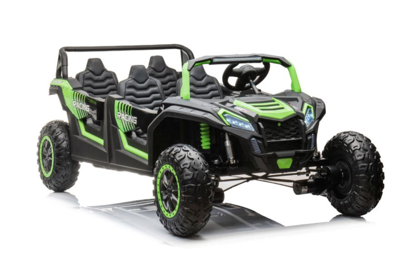 Elektrické autíčko Buggy UTV čtyřmístné 24V nafukovací kola zelené