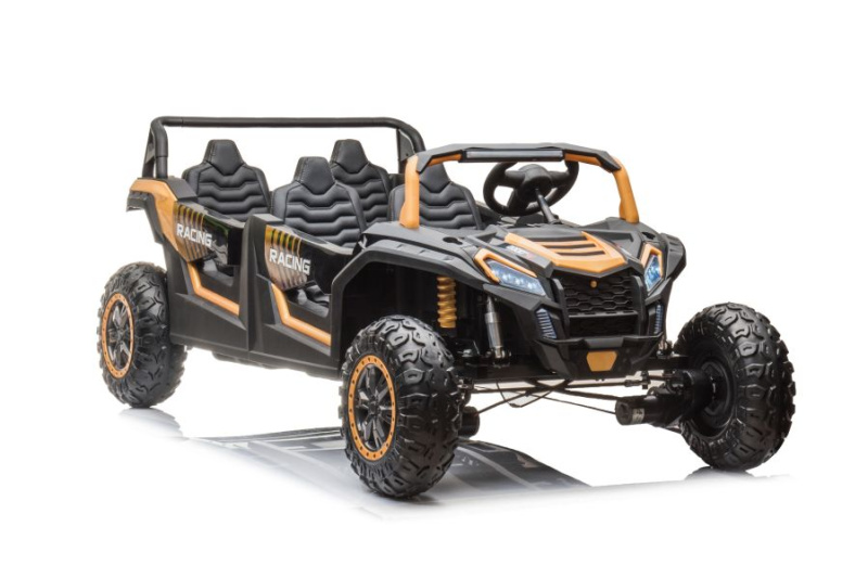 Elektrické autíčko Buggy UTV čtyřmístné 24V nafukovací kola zlatá