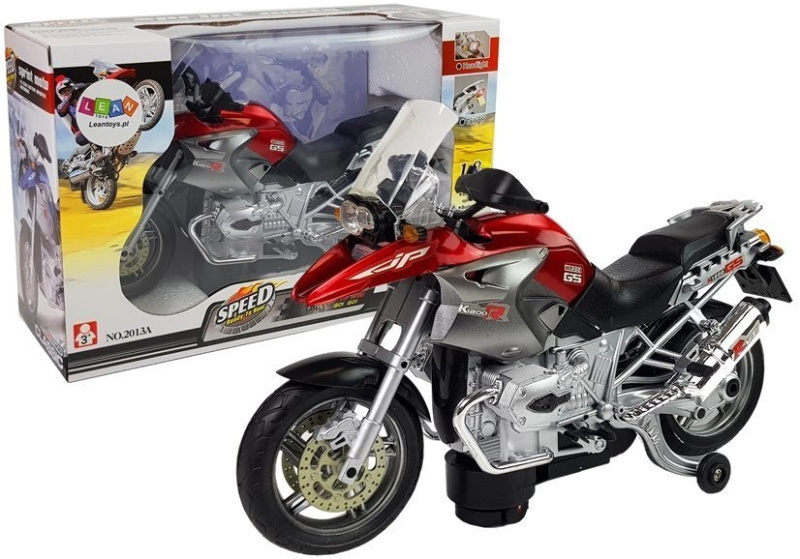 LEANToys Motorka se světelnými a zvukovými efekty červená