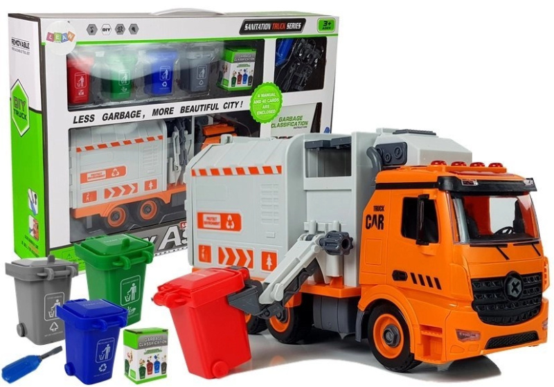 LEANToys Sada popelářského auta s doplňky