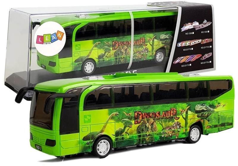 LEANToys Import Jurský park Autobus Zelení dinosauři Jarní jízda Světlo Zvuk