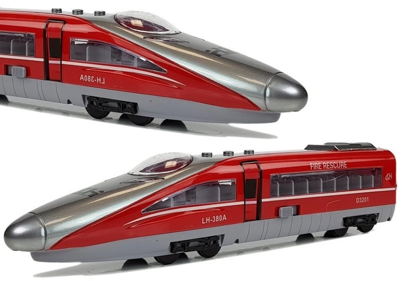 LEAN Toys Pendolino pružinový vlak červený se zvukem a světly