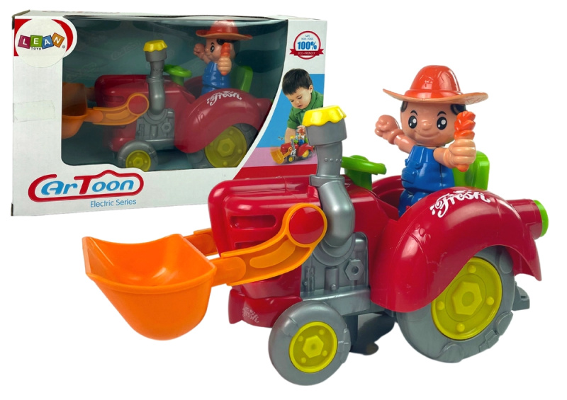 LEANToys Interaktivní traktor s farmářem