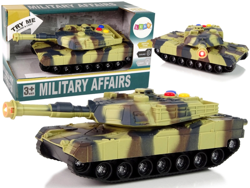 LEANToys Vojenský tank se zvukem a světlem hnědý