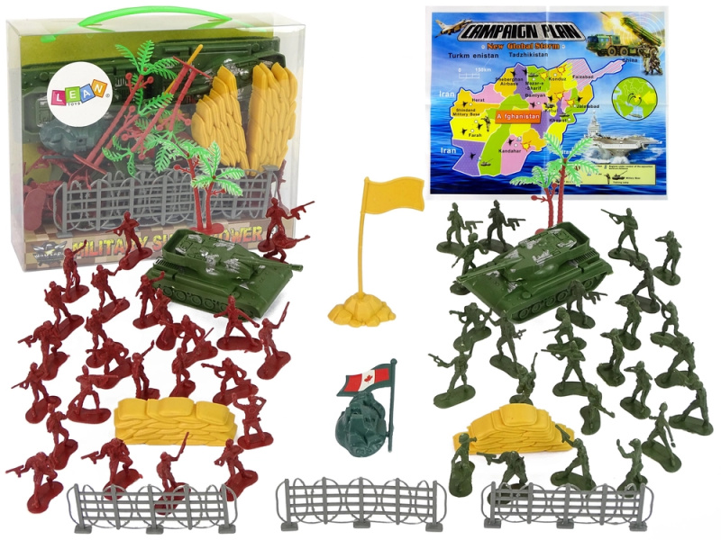 LEAN Toys Velká vojenská sada Vojáci Tanky