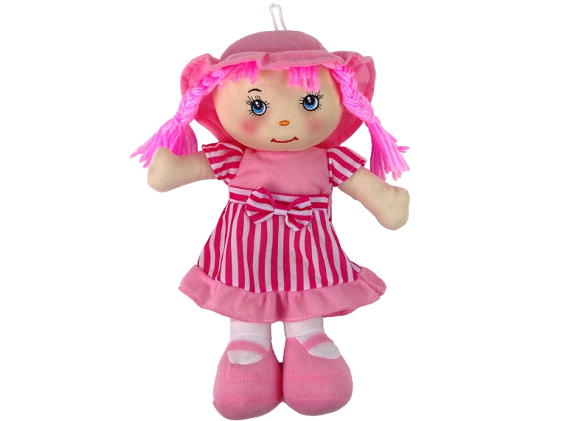 LEAN Toys Hadrová Huggable Pink Striped 28 cm