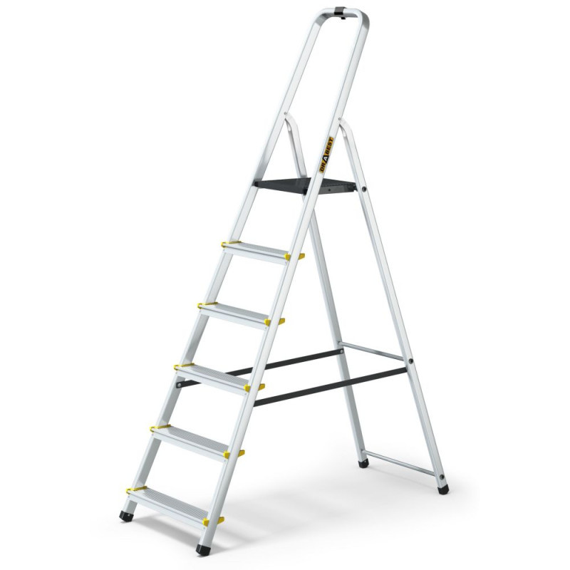 Hliníkový žebřík s policí, 6 stupňů, 3,19m, max. zátěž 150 kg