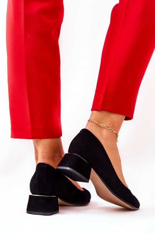 Semišové lodičky Lewski 3118 Černé 40