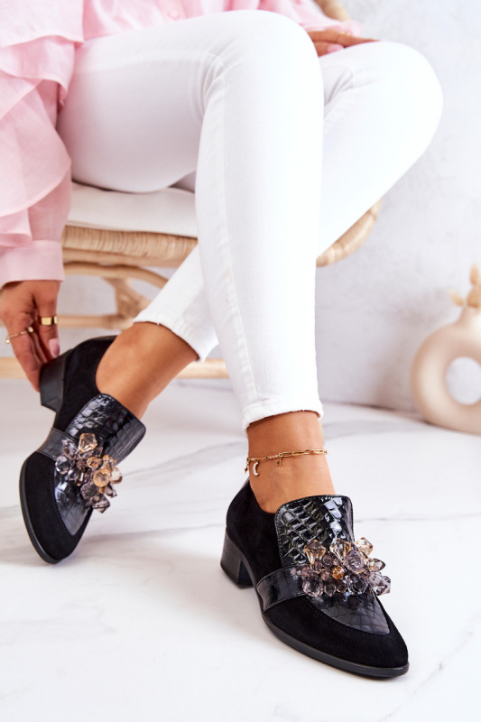 Semišové Boty S Dekorací černým Davine 36