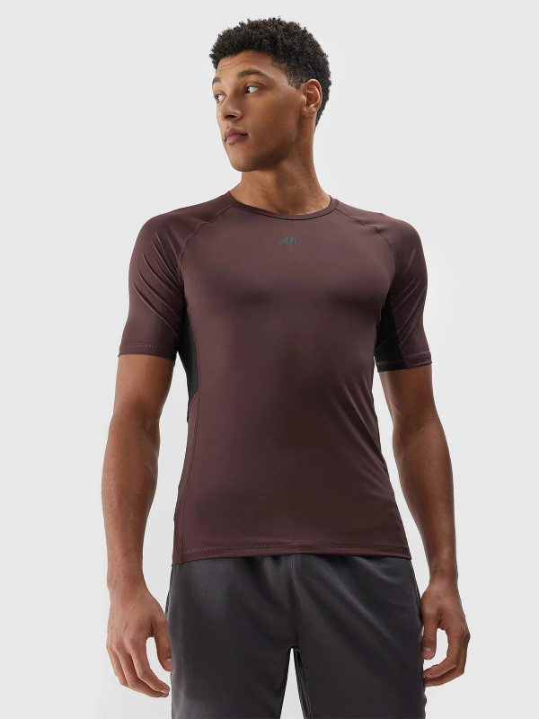 Pánské sportovní rychleschnoucí tričko 4F - hnědé Velikost: 3XL
