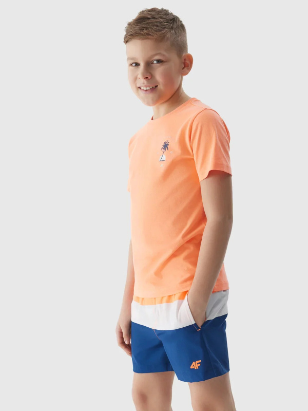 Chlapecké plážové šortky typu boardshorts 4F - oranžové Velikost: 122/128