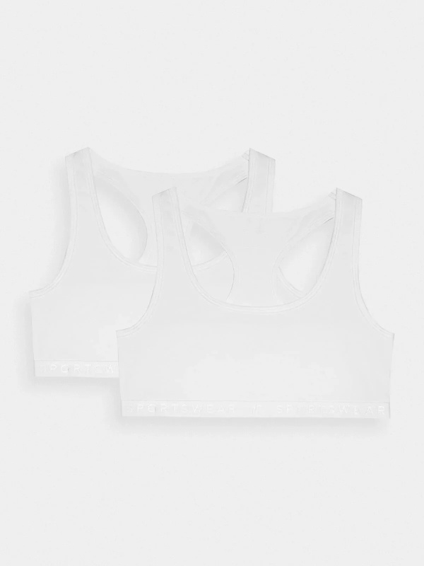 Dámská bavlněná podprsenka pro každodenní nošení 4F (2 Pack) - bílá Velikost: XL